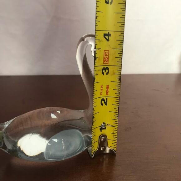 Bundle Of 2 VTG Animal Clear Art Glass Pieces Swan & Snail Napcoware Paperweight - Picture 12 of 12